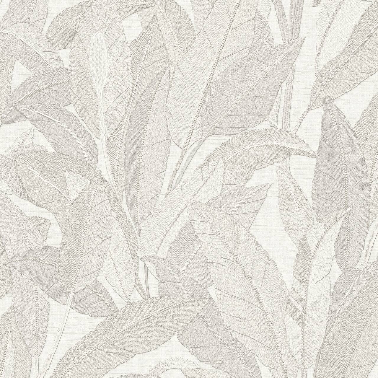 Designs Direct Embroidered Tropical Foliage Wallpaper